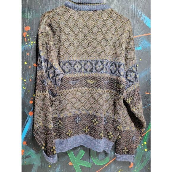 Vintage‎ Peter England Acrylic Wool Abstract Sweater  #022 - Picture 3 of 3